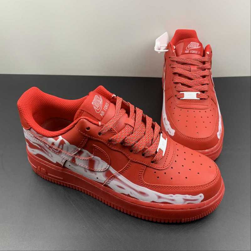 Air Force 1 Low Skeleton Halloween Red