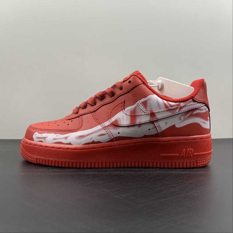 Air Force 1 Low Skeleton Halloween Red