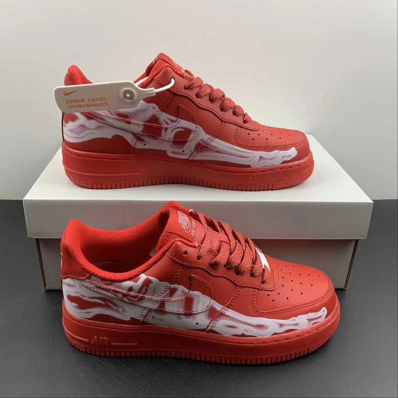 Air Force 1 Low Skeleton Halloween Red